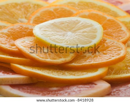 Citrus slices composition details macro