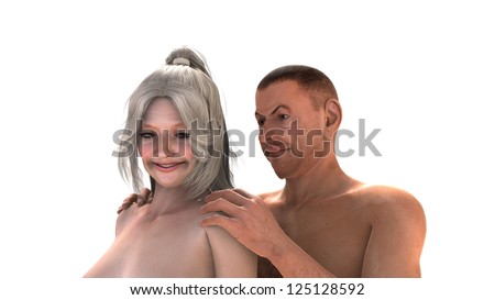Old man hugging old woman