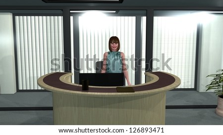 Young Woman in Office Reception