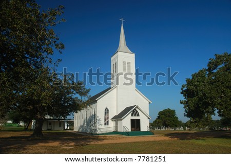 Country church is the focal point of the church ground and cemetery,