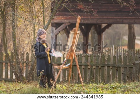 Artist in landscape