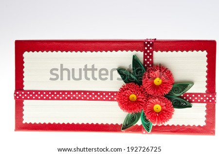 Gift box with flowers on the cover