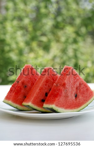 Watermelon eating out