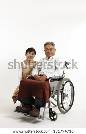 Care for elderly people and women in wheelchairs