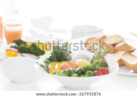 And healthy healthy diet of boiled vegetables
