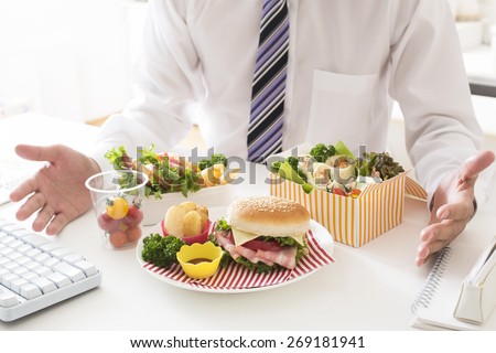 Healthy lunch of businessman