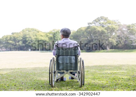 Wheelchair Asian old man