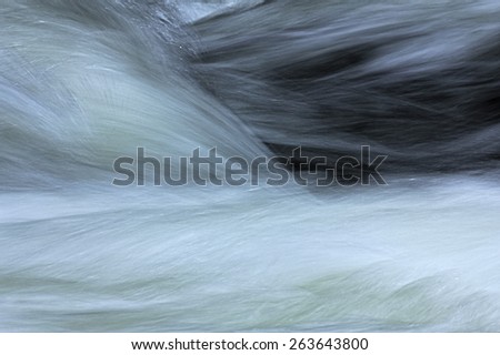 Motion blurred water of the Rakek creek, Slovenia, during an overflow