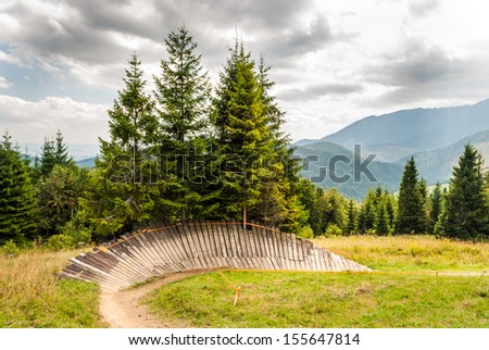 mountain bike trail in nature, bachledova valley, slovakia