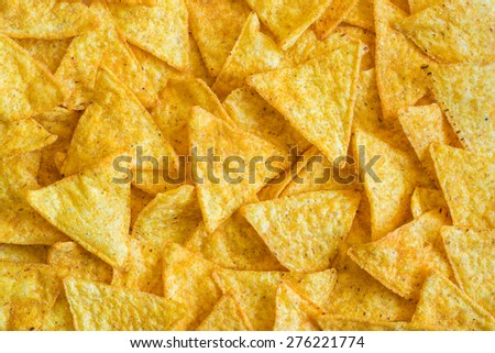 Background of Corn Tortilla Chips or Nachos