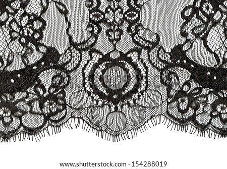 Black lace edge on white background