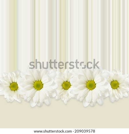 Gray background with daisy flowers line