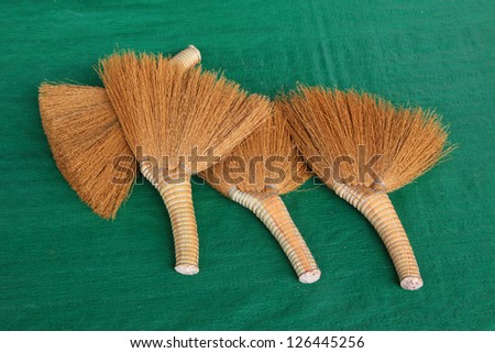 broom, Chinese traditional cleaning tool, closeup of photo