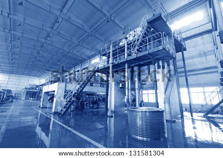 Marshalling of machinery equipment in a papermaking factory, steam and noise has serious harm