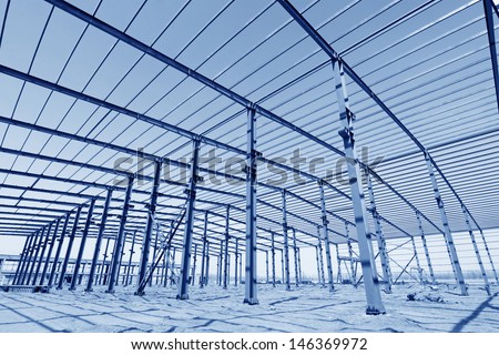 industrial production workshop roof steel beam in a factory