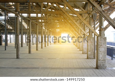 abandoned storage space in a factory, closeup of photo
