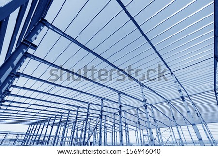 industrial production workshop roof steel beam in a factory