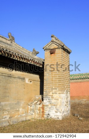 ancient Chinese traditional style of architecture landscape, in the eastern Tombs of the Qing Dynasty, china