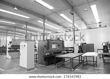TANGSHAN, CHINA - DECEMBER 22: Solar energy production equipment, in a manufacturing enterprise on december 22, 2013, tangshan, china.