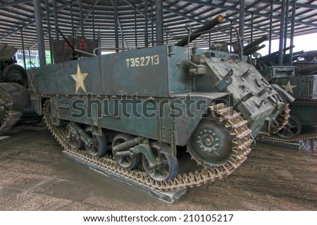 BEIJING - MAY 24: canadian UC - F1 type light crawler tractor, in the Chinese military museum, on may 24, 2014, Beijing, China