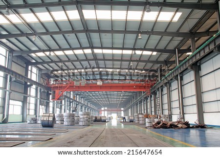 LUANNAN COUNTY - AUGUST 16: machinery in production workshop in an iron and steel enterprises, on august 16, 2014, Luannan County, Hebei Province, China