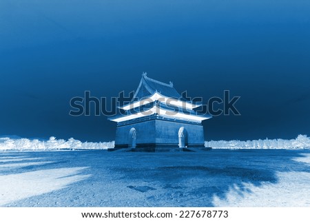 memorial building landscape, in the Eastern Tombs of the Qing Dynasty, on december 15, 2013, ZunHua, hebei province, China.