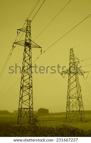 electric tower in the sky, steel power transmission facilities