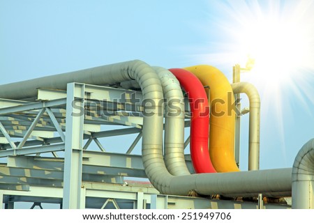 crude oil transmission equipment in a oilfield, closeup of photo