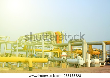 crude oil processing and transmission equipment, closeup of photo