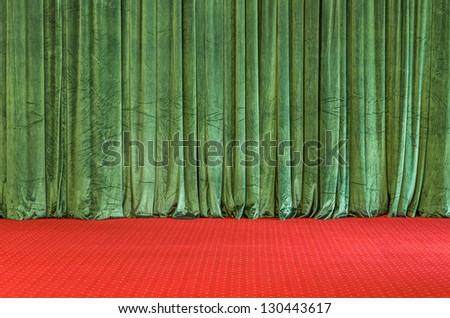 Green Curtains on a red Stage