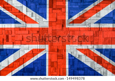 Uk Flag on a wooden Background