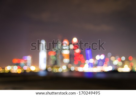 Dubai Marina Skyline - Blurred defocused bokeh