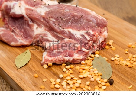 Pig meat for barbecue