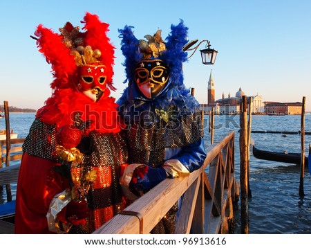 VENICE - FEBRUARY 21:  unidentified people in a carnival costume attend the end Carnival of Venice,  February 21, 2012 in Venice, Italy.