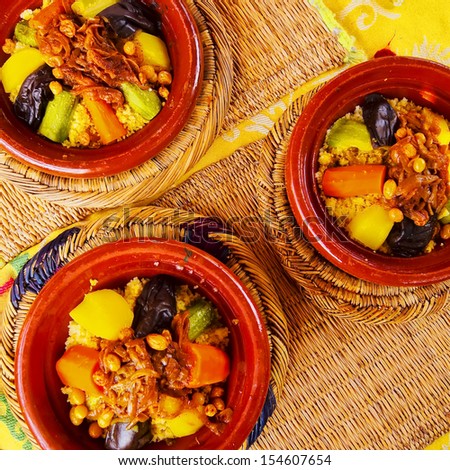 Couscous - traditional moroccan food in Marrakech, Morocco, Africa