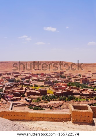 View from Ait Benhaddou - fortified city on the route between the Sahara Desert and Marrakech in Morocco, Africa