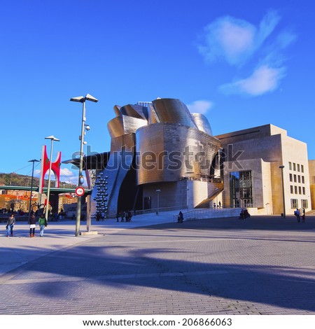 BILBAO, SPAIN - MARCH 9, 2013: The Guggenheim Museum in Bilbao, Biscay, Basque Country, Spain
