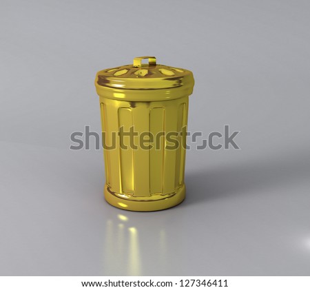 the gold basket for garbage