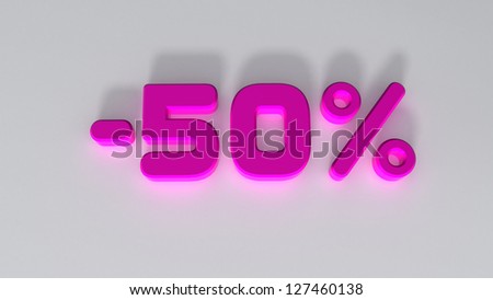 figures 50 and sign of % and minus.