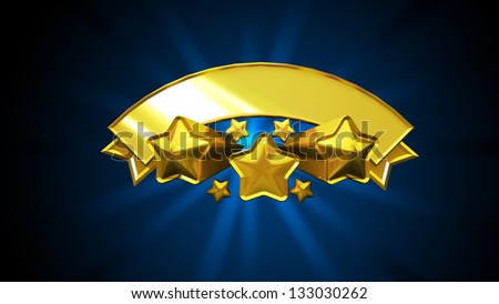 gold stars on a  blue background