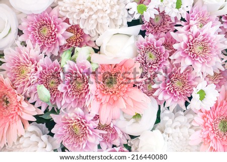 Flower texture background on wedding backdrop