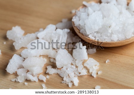 Close up salt food styling