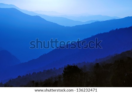 Blue Ridge Mountain, Annapurna Himalayas, Nepal.