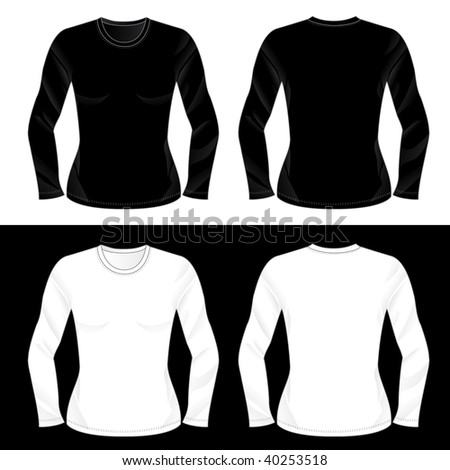 blank white shirt template. Black and white realistic