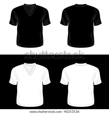 blank white t shirt back. Black and white realistic