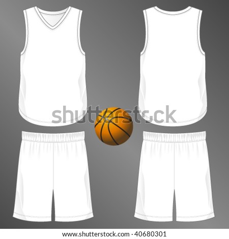 Logo Design on Series  Realistic Team Basketball Uniform  Shorts And Sleeveless V