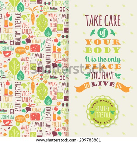 Healthy Lifestyle Poster Stock Vector Illustration 209783881 ...