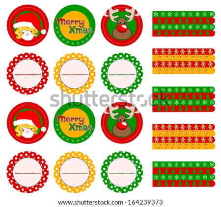 Party element for Christmas with mini flag and mini tags