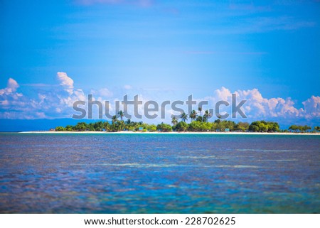 Uninhabited tropical island in the open ocean in the Philippines