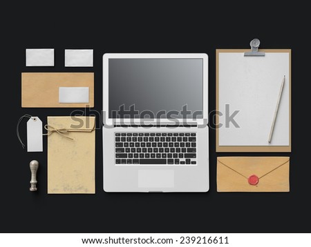 Kraft Branding MockUp with laptop